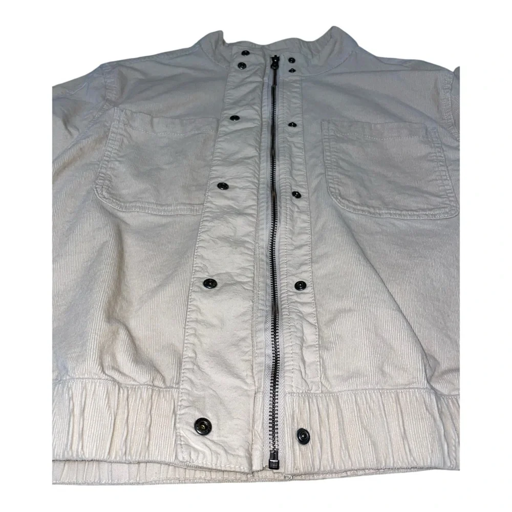 PACT Women's Modern Corduroy Bomber Jacket in Sandshell Beige Size XXL - Picture 5 of 9